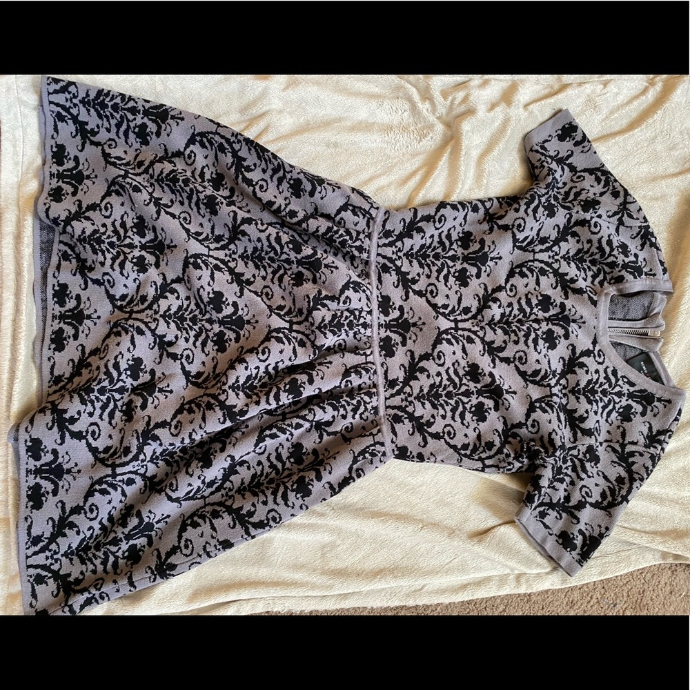 Romeo & Juliet Couture black and gray damask dress